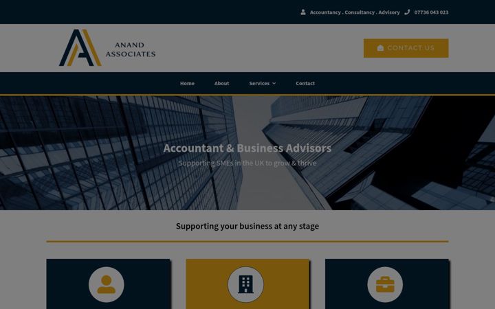 Captură de ecran a anand-associates.co.uk