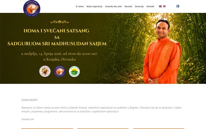 Screenshot of ananda-trust.org