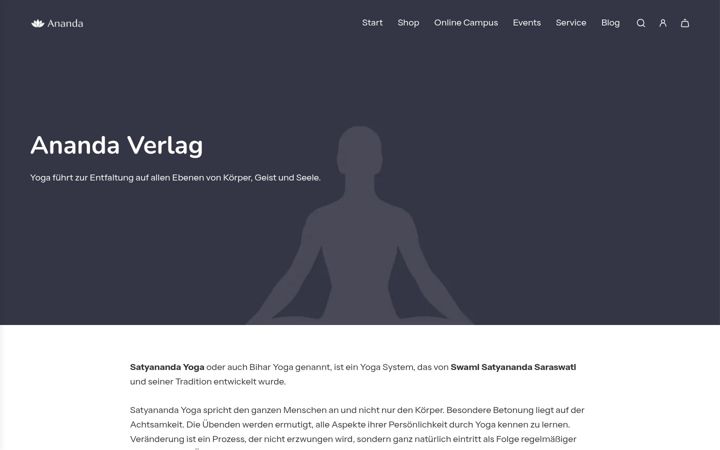 Screenshot of ananda-verlag.de
