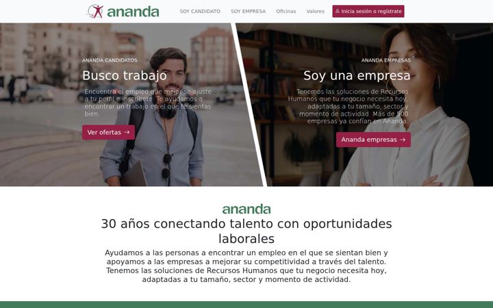 Screenshot of ananda.es