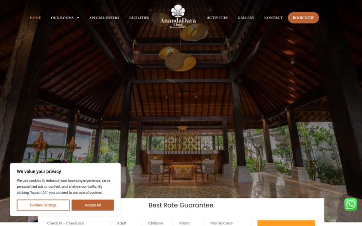 Screenshot of anandadara.com