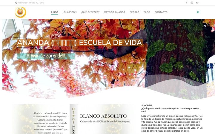 Screenshot of anandaescueladevida.es