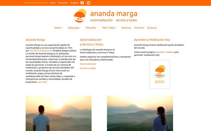 Skärmbild av anandamarga.es