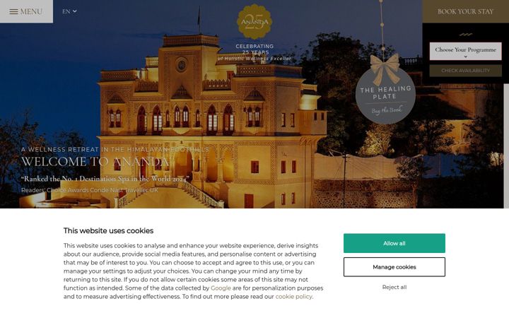 Screenshot of anandaspa.com