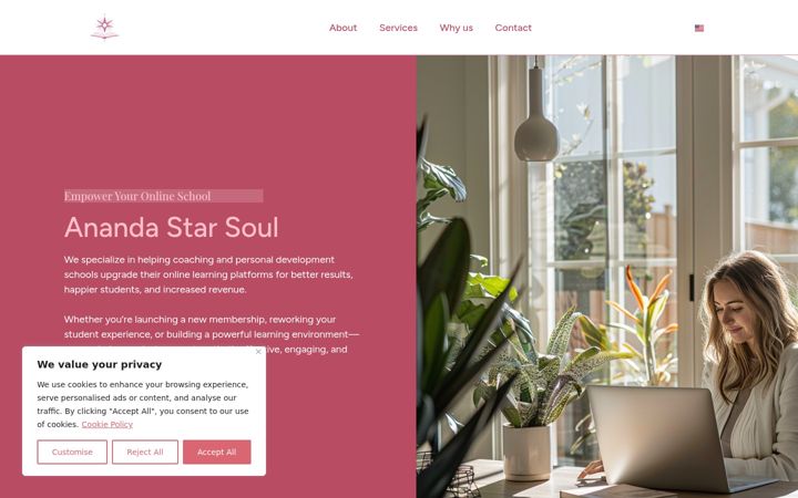 Screenshot of anandastarsoul.com
