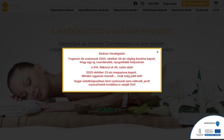 Captura de ecrã de anandathaimasszazs.hu
