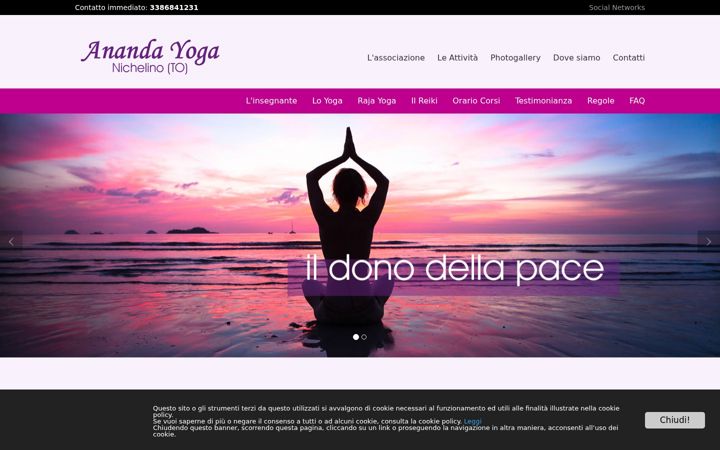 Екранна снимка на anandayoga.it