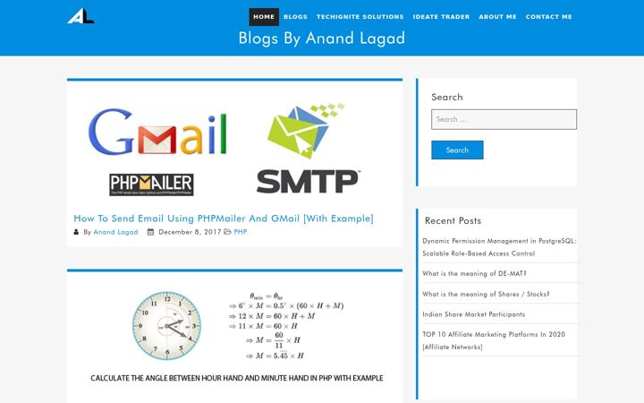 Screenshot of anandlagad.com