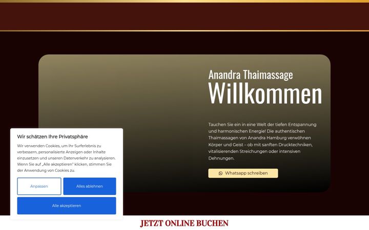 Screenshot of anandra-thaimassage.de