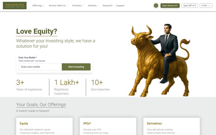 Screenshot of anandrathi.com
