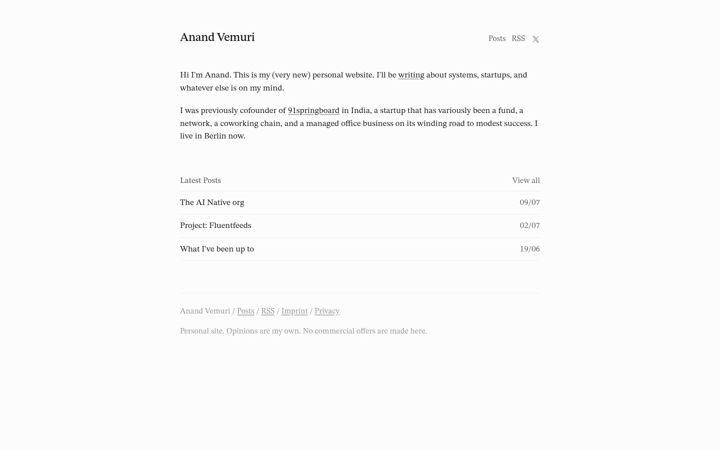 Screenshot of anandvemuri.com