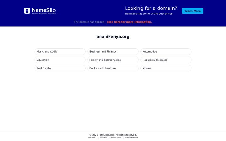 Screenshot of ananikenya.org