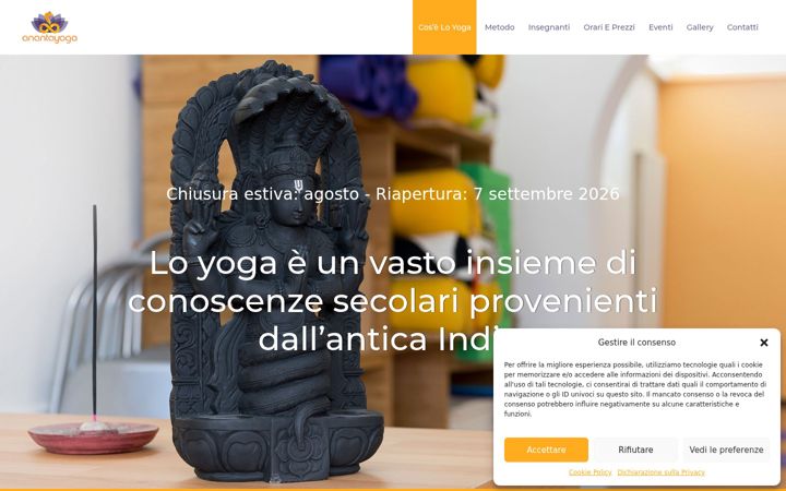 Screenshot of anantayoga.yoga
