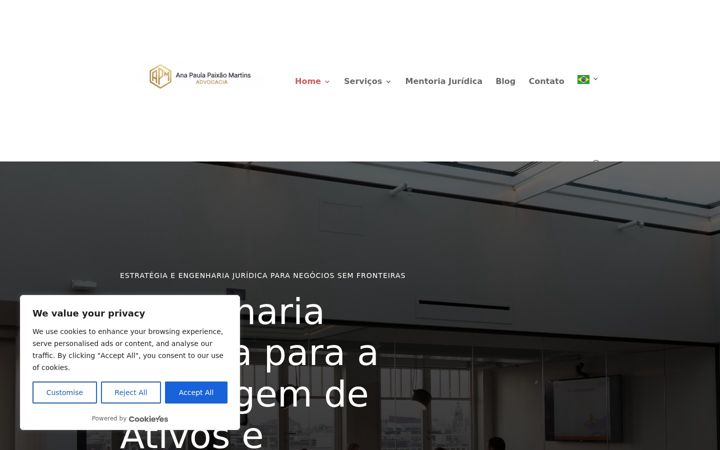 Kuvakaappaus sivustosta anapaulapaixaomartins.com.br