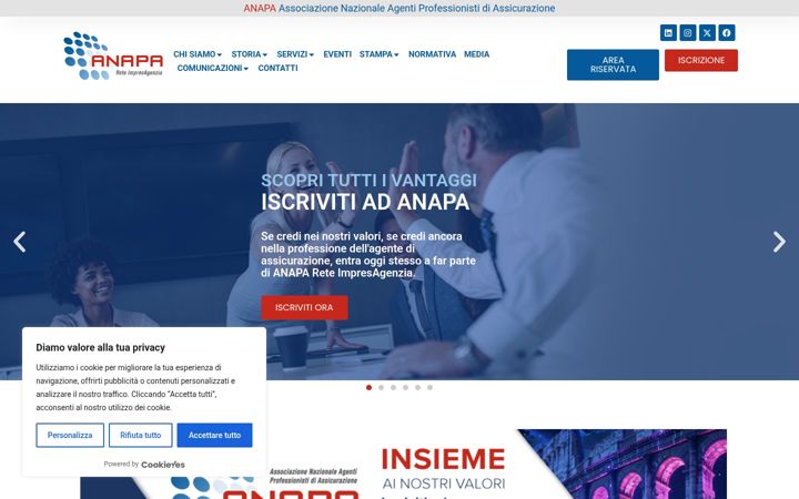 Screenshot stránky anapaweb.it