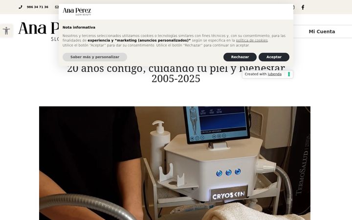 Screenshot of anaperezbeauty.com