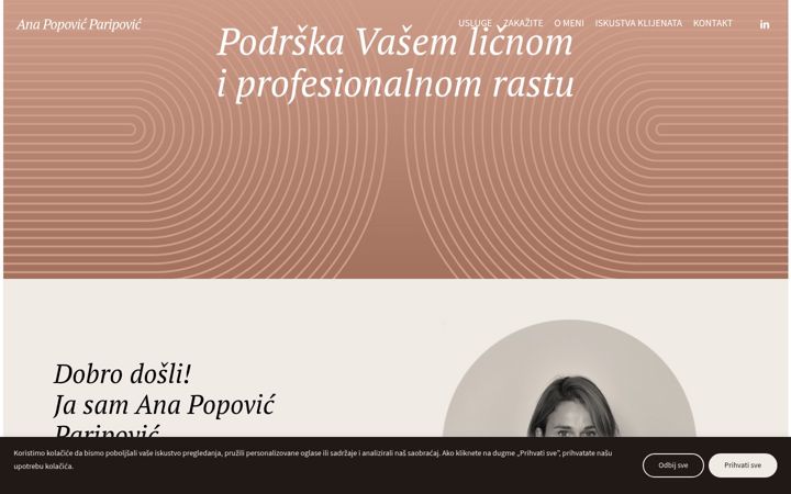 Screenshot of anapopovicparipovic.com