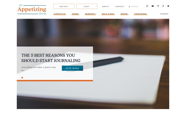 Screenshot of anappetizinglife.com
