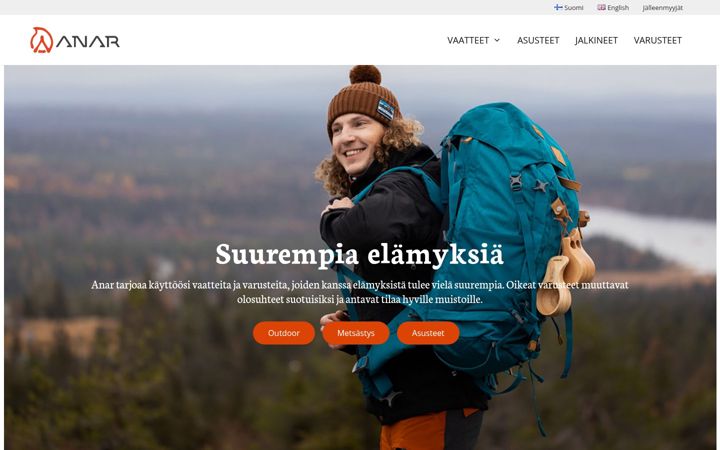 Screenshot of anar.fi