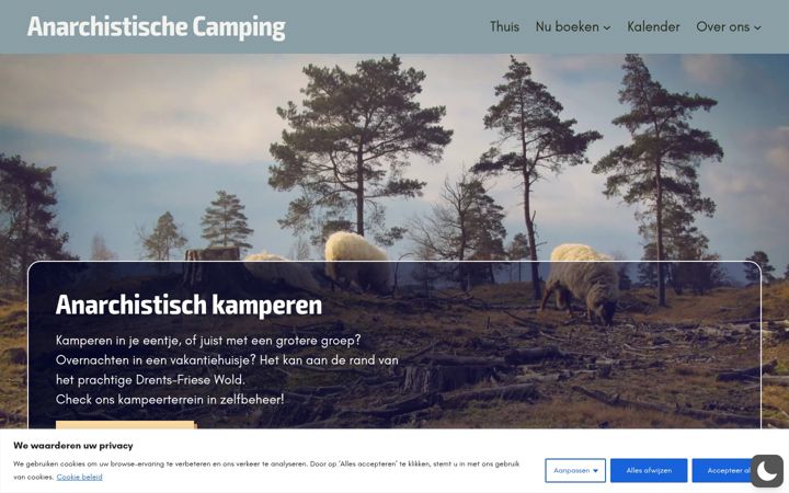 Screenshot of anarchistischecamping.nl