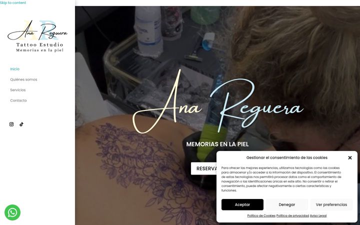 Screenshot of anaregueratattoo.com