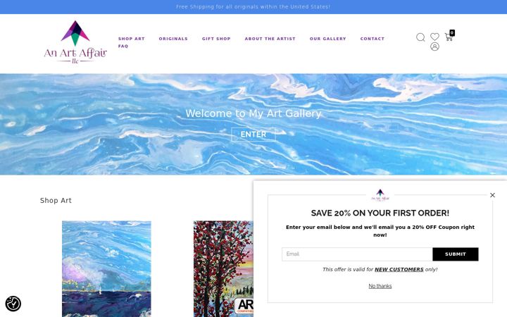 Screenshot of anartaffair.shop