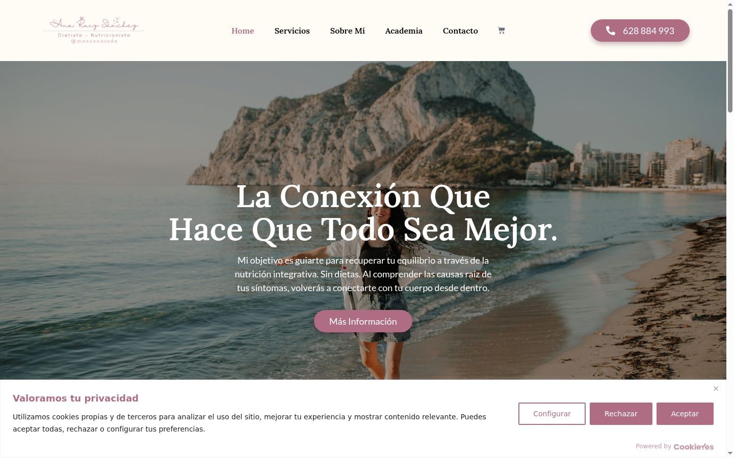 Screenshot of the consent banner shown before any interaction