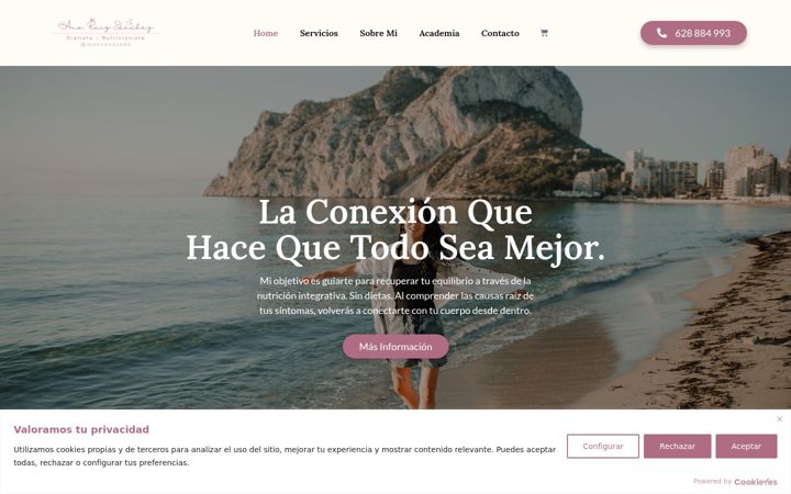 Screenshot van anaruiznutricionista.es