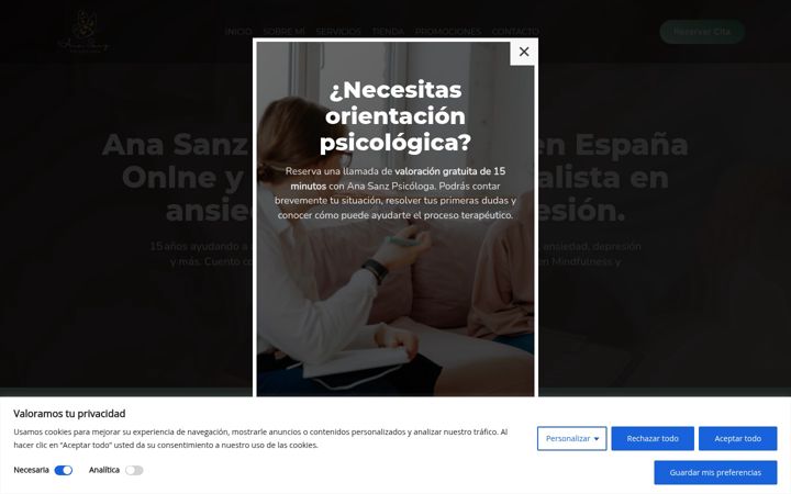 Screenshot of anasanzpsicologa.es