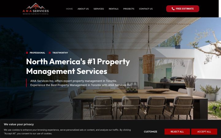 Screenshot of anaservicesinc.com