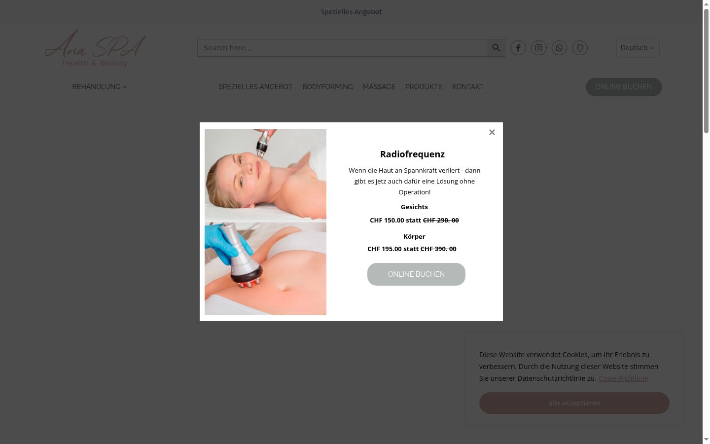 Sutikimo reklamjuostės, rodytos prieš bet kokią sąveiką, ekrano kopija