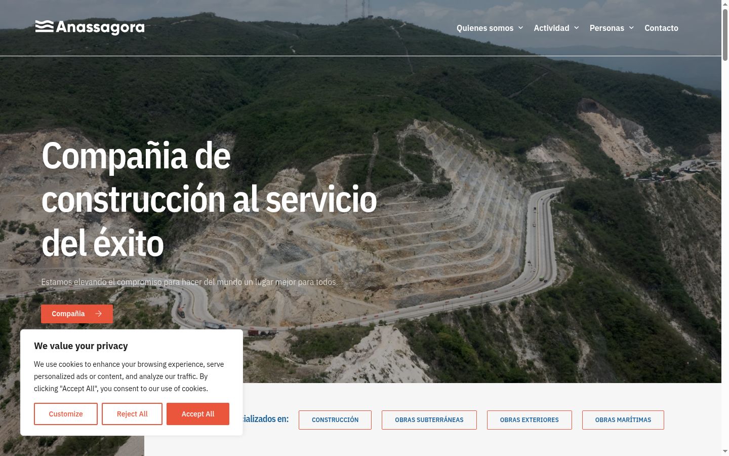 Screenshot del banner di consenso mostrato prima di qualsiasi interazione