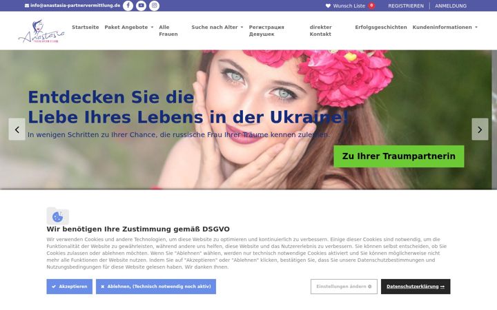 Screenshot of anastasia-partnervermittlung.de
