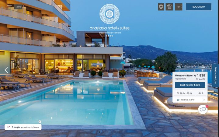 Ekrānuzņēmums no anastasiahotel.com.gr