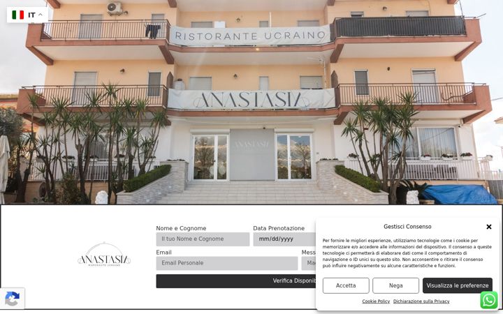 Screenshot of anastasiaristorante.it
