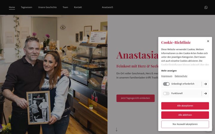 Screenshot of anastasias-feinkost.de