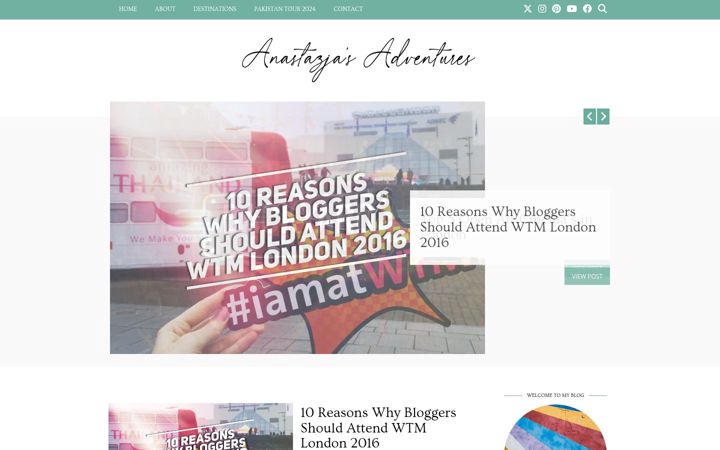 Screenshot of anastazjasadventures.com
