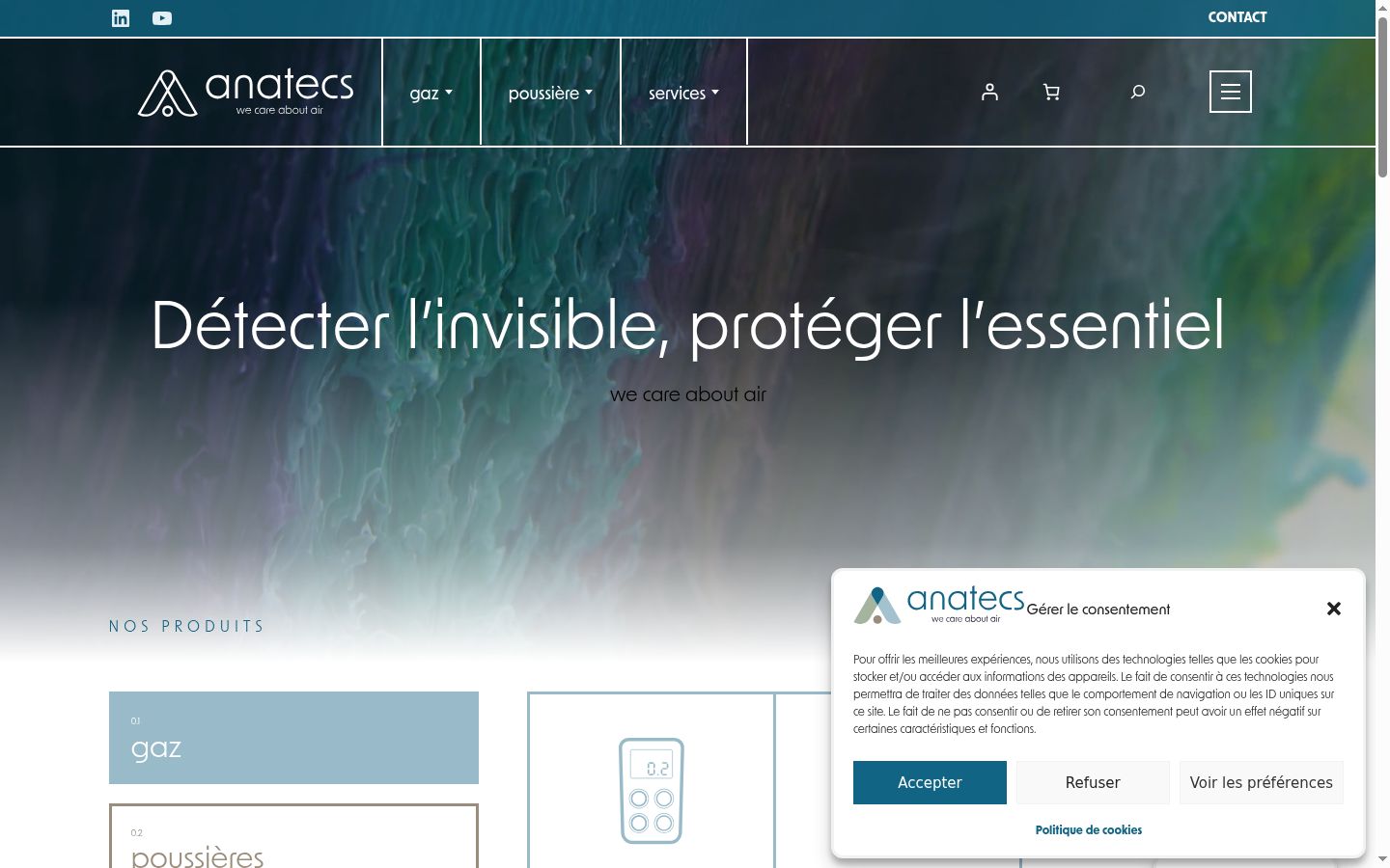 Screenshot del banner di consenso mostrato prima di qualsiasi interazione