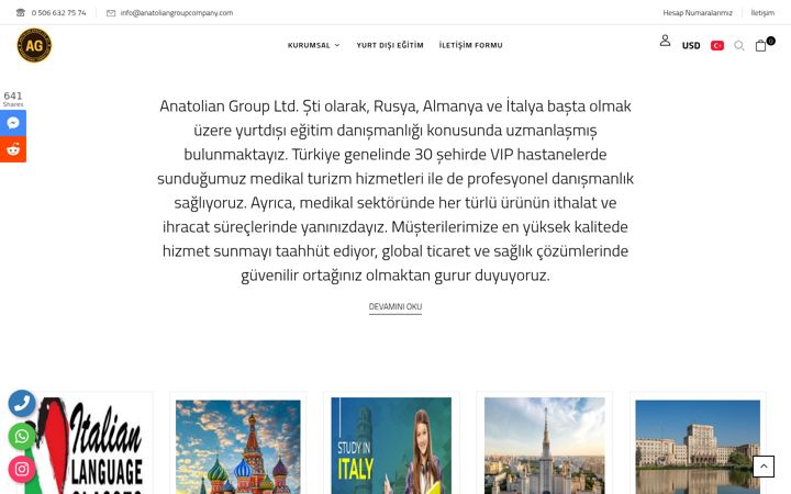 Screenshot of anatoliangroupcompany.com