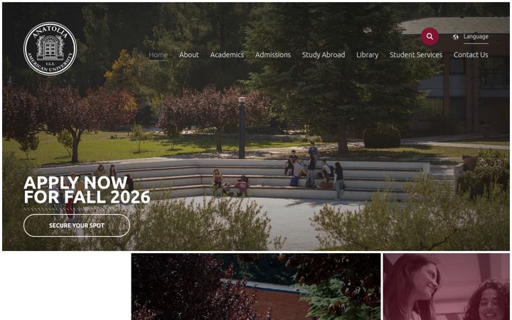 Screenshot of anatoliauniversity.edu.gr