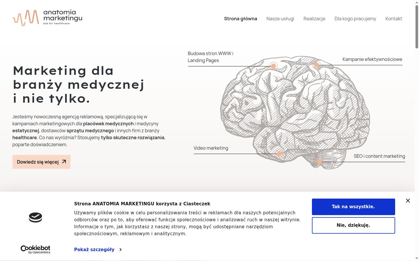 Posnetek zaslona pasice za privolitev, prikazane pred kakršno koli interakcijo