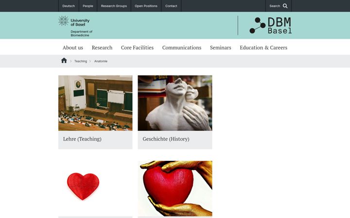 Screenshot of anatomie.unibas.ch