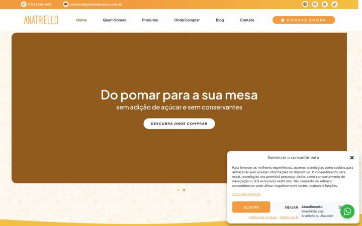 Screenshot of anatriellosucos.com.br