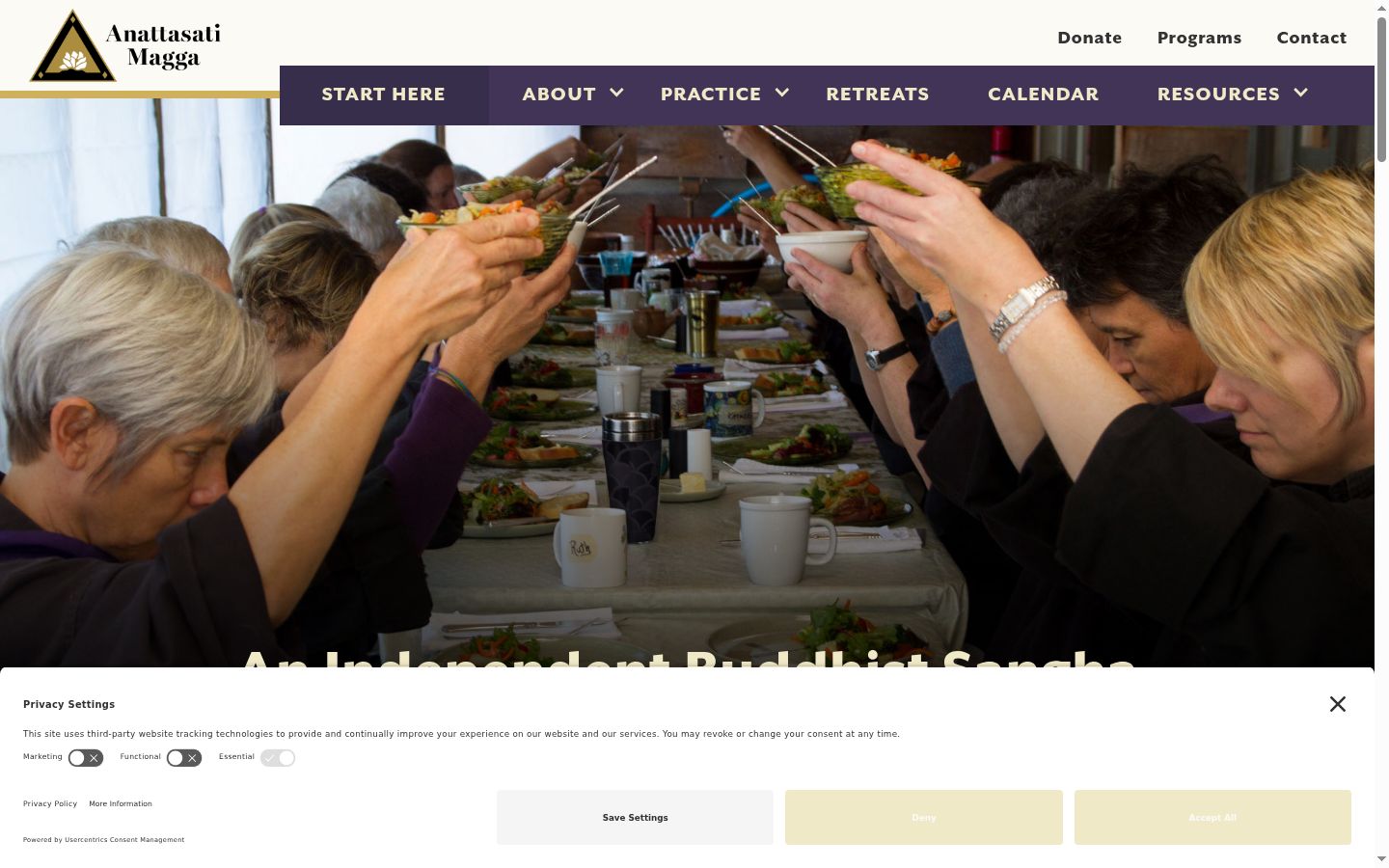 Screenshot of the consent banner shown before any interaction