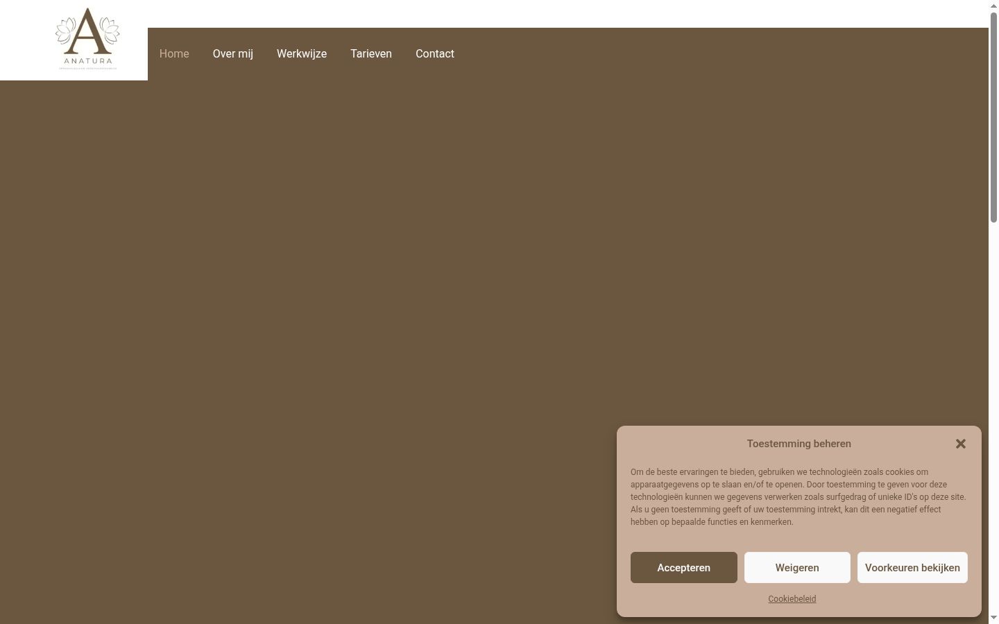 Screenshot of the consent banner shown before any interaction