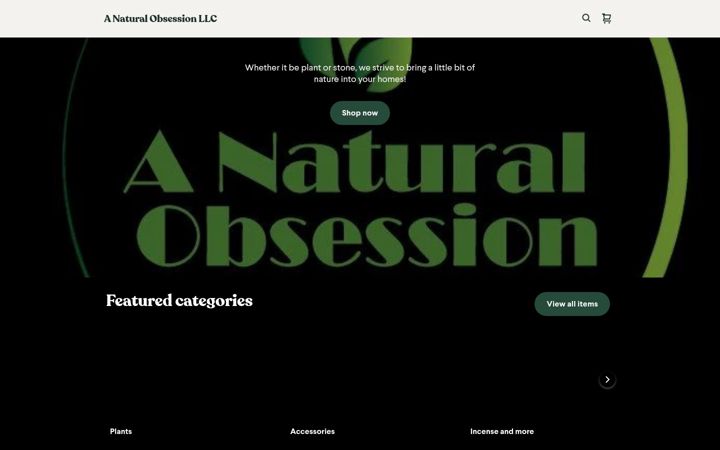 Screenshot of anaturalobsessionllc.com