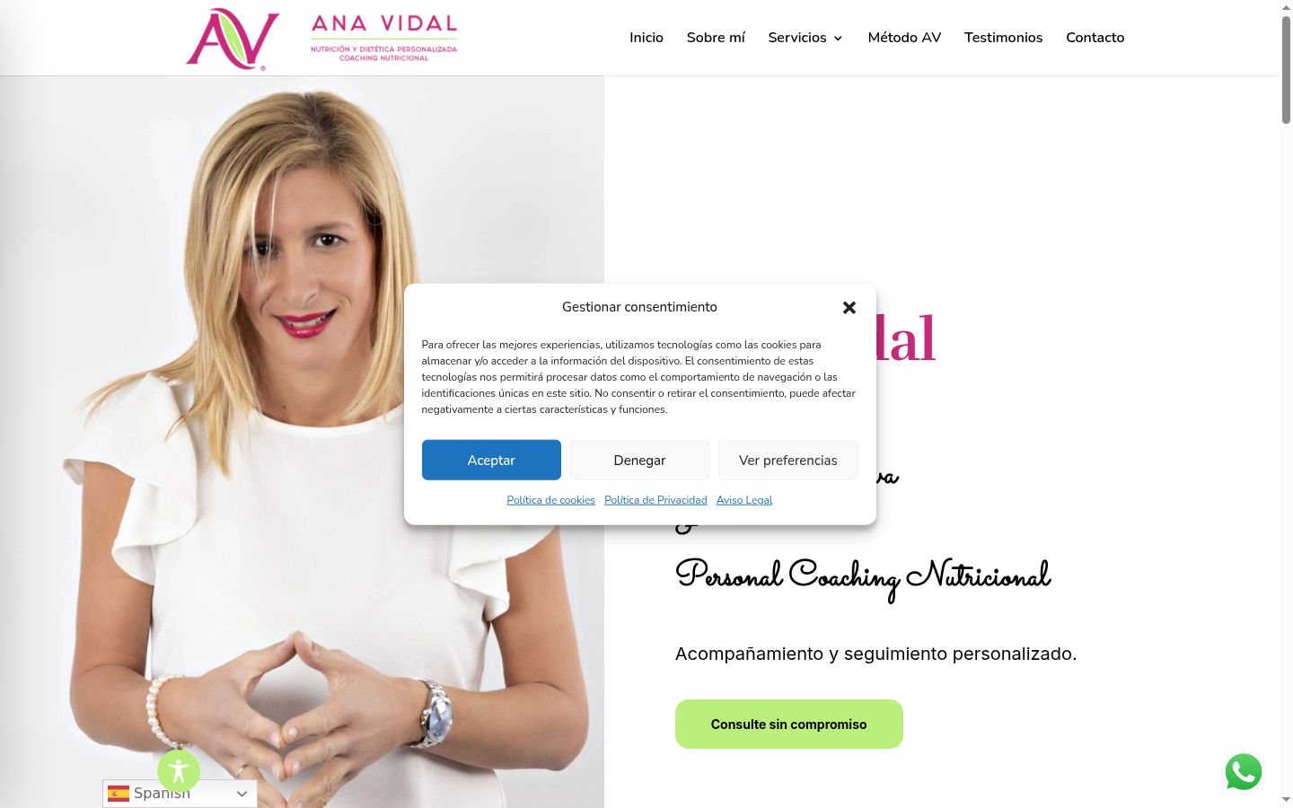 Screenshot of the consent banner shown before any interaction