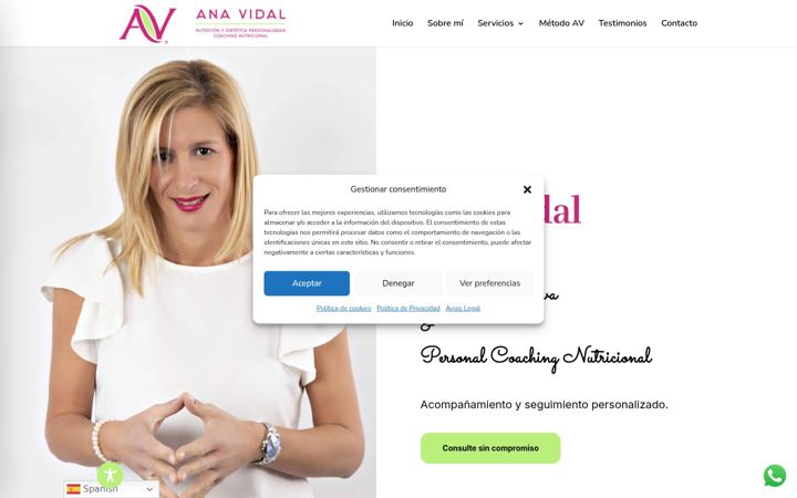 Screenshot of anavidaldietista.com