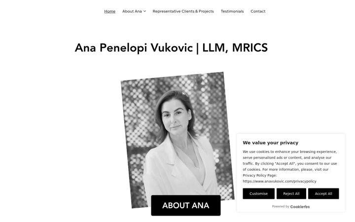 Screenshot of anavukovic.com