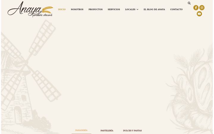 Screenshot of anayapanaderias.es